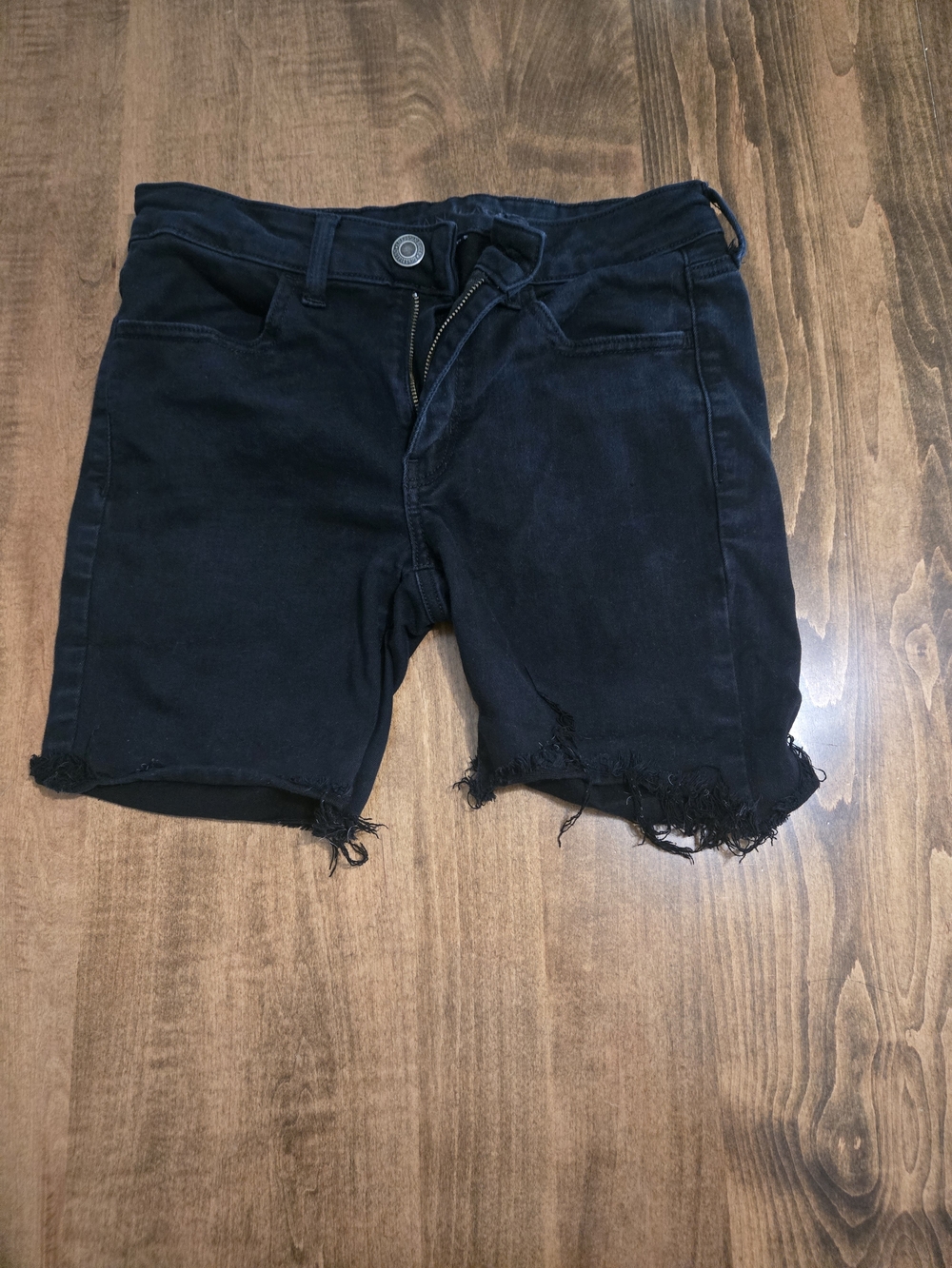 American Eagle Black Distressed Women's Denim Shorts